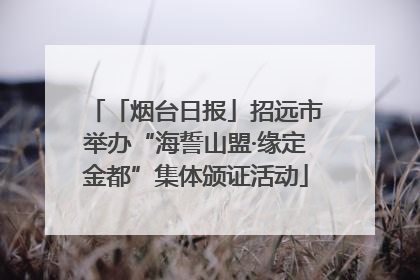 「烟台日报」招远市举办“海誓山盟·缘定金都”集体颁证活动