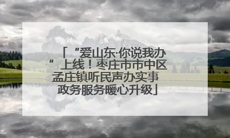 “爱山东·你说我办”上线！枣庄市市中区孟庄镇听民声办实事 政务服务暖心升级