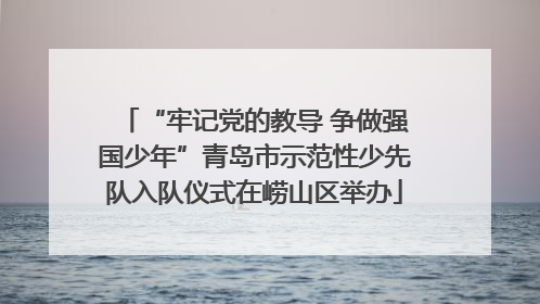 “牢记党的教导 争做强国少年”青岛市示范性少先队入队仪式在崂山区举办