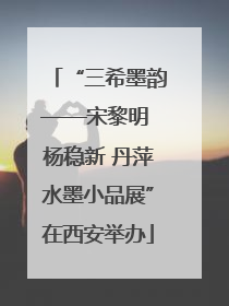“三希墨韵——宋黎明 杨稳新 丹萍水墨小品展”在西安举办