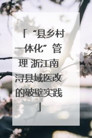 “县乡村一体化”管理 浙江南浔县域医改的破壁实践