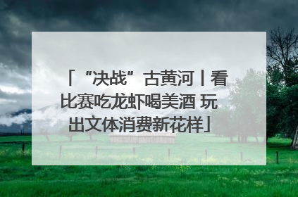 “决战”古黄河丨看比赛吃龙虾喝美酒 玩出文体消费新花样