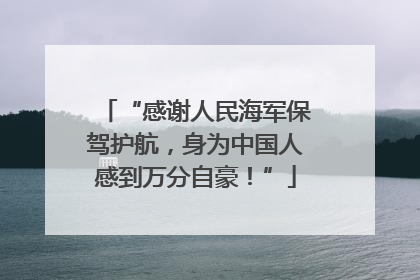 “感谢人民海军保驾护航，身为中国人感到万分自豪！”