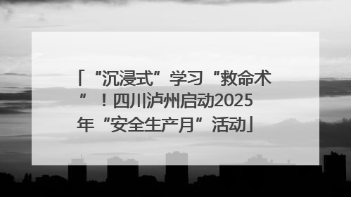“沉浸式”学习“救命术”！四川泸州启动2025年“安全生产月”活动