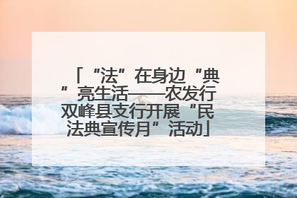 “法”在身边“典”亮生活——农发行双峰县支行开展“民法典宣传月”活动