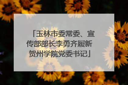 玉林市委常委、宣传部部长李勇齐履新贺州学院党委书记