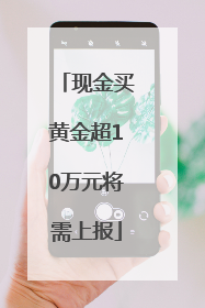 现金买黄金超10万元将需上报