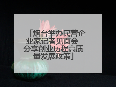 烟台举办民营企业家记者见面会 分享创业历程高质量发展政策