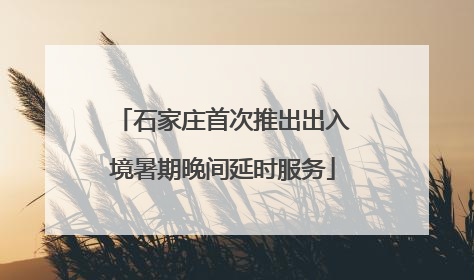 石家庄首次推出出入境暑期晚间延时服务