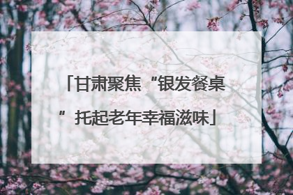 甘肃聚焦“银发餐桌”托起老年幸福滋味