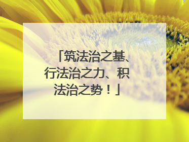 筑法治之基、行法治之力、积法治之势！