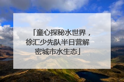 童心探秘水世界，徐汇少先队半日营解密城市水生态