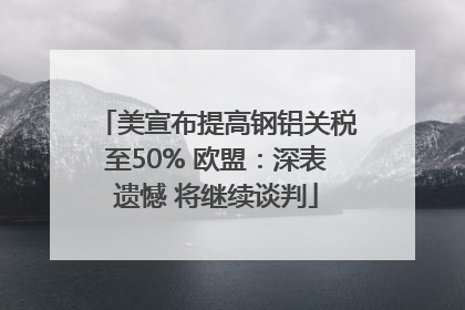 美宣布提高钢铝关税至50% 欧盟：深表遗憾 将继续谈判