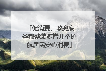 促消费、敢兜底 圣都整装多措并举护航居民安心消费