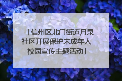 信州区北门街道月泉社区开展保护未成年人校园宣传主题活动
