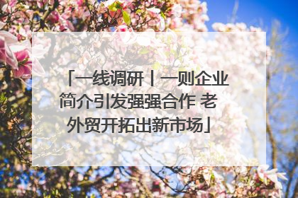 一线调研丨一则企业简介引发强强合作 老外贸开拓出新市场