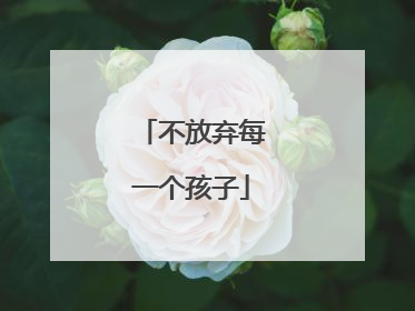 不放弃每一个孩子