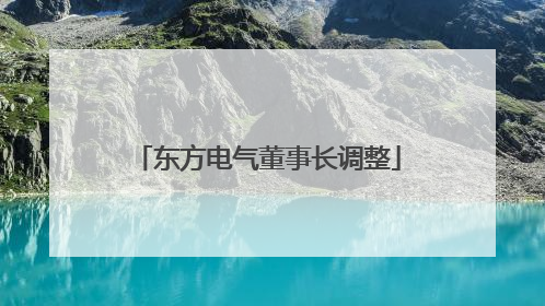 东方电气董事长调整