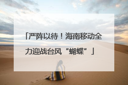 严阵以待！海南移动全力迎战台风“蝴蝶”