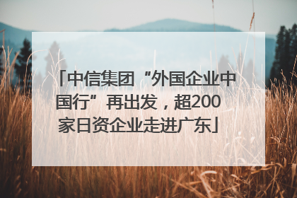 中信集团“外国企业中国行”再出发，超200家日资企业走进广东