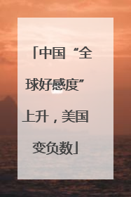 中国“全球好感度”上升，美国变负数