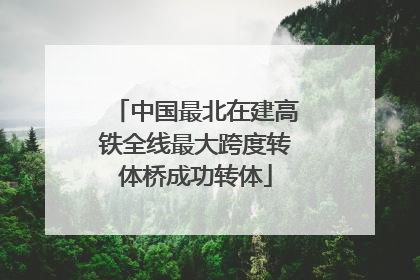 中国最北在建高铁全线最大跨度转体桥成功转体