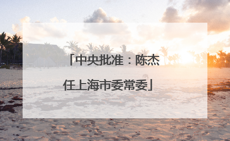 中央批准：陈杰任上海市委常委