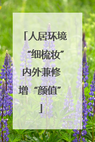 人居环境“细梳妆” 内外兼修增“颜值”