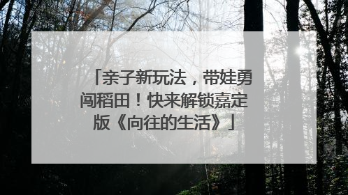 亲子新玩法，带娃勇闯稻田！快来解锁嘉定版《向往的生活》