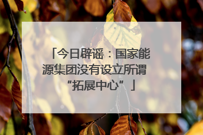 今日辟谣：国家能源集团没有设立所谓“拓展中心”