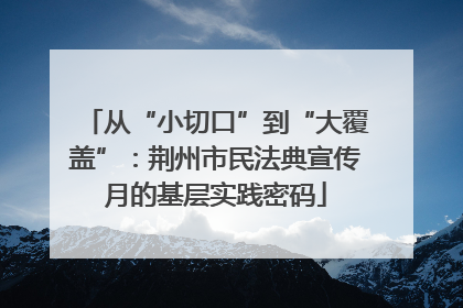 从“小切口”到“大覆盖”：荆州市民法典宣传月的基层实践密码