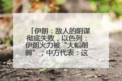 伊朗：敌人的阴谋彻底失败，以色列：伊朗火力被“大幅削弱”；中方代表：这次不能再有欺骗