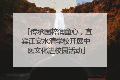 传承国粹润童心，宜宾江安水清学校开展中医文化进校园活动