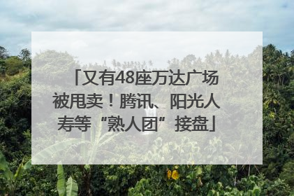又有48座万达广场被甩卖！腾讯、阳光人寿等“熟人团”接盘
