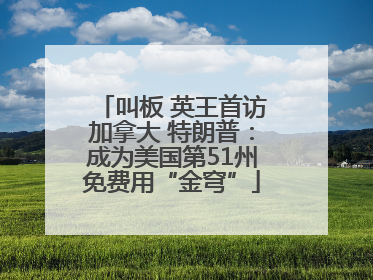 叫板 英王首访加拿大 特朗普：成为美国第51州免费用“金穹”