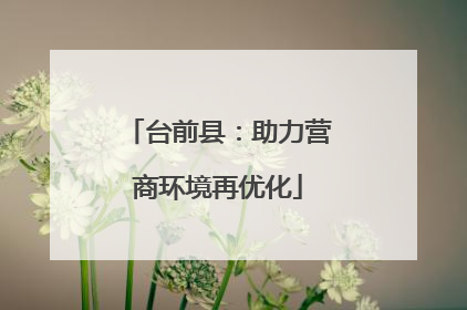 台前县：助力营商环境再优化