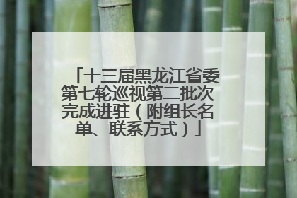 十三届黑龙江省委第七轮巡视第二批次完成进驻（附组长名单、联系方式）
