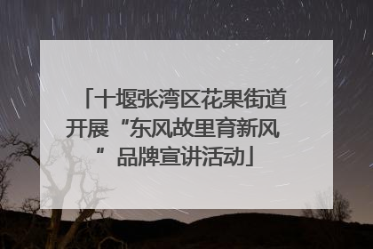 十堰张湾区花果街道开展“东风故里育新风”品牌宣讲活动
