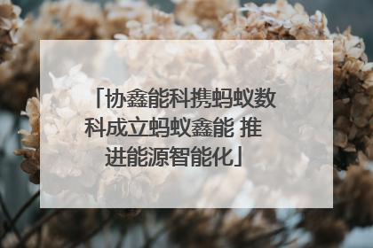 协鑫能科携蚂蚁数科成立蚂蚁鑫能 推进能源智能化