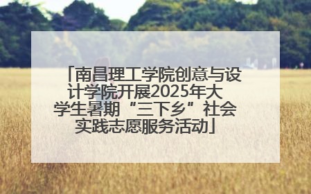 南昌理工学院创意与设计学院开展2025年大学生暑期“三下乡”社会实践志愿服务活动