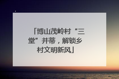 博山茂岭村“三堂”并蒂，解锁乡村文明新风