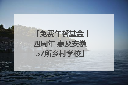 免费午餐基金十四周年 惠及安徽57所乡村学校