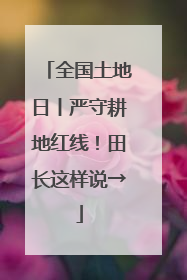 全国土地日丨严守耕地红线！田长这样说→