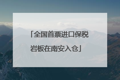 全国首票进口保税岩板在南安入仓