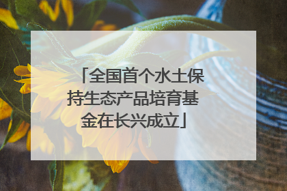 全国首个水土保持生态产品培育基金在长兴成立