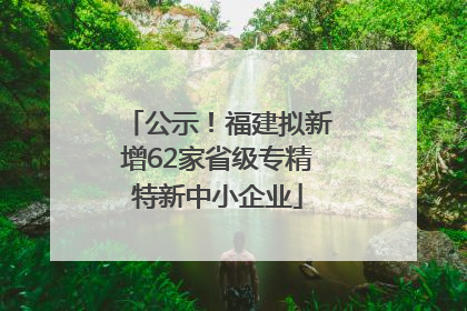 公示！福建拟新增62家省级专精特新中小企业