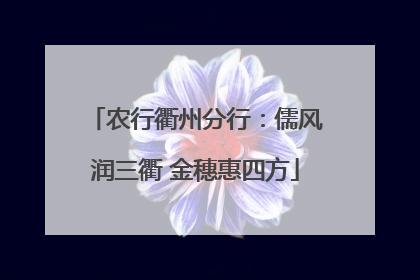 农行衢州分行：儒风润三衢 金穗惠四方