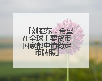 刘强东：希望在全球主要货币国家都申请稳定币牌照