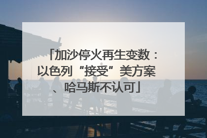 加沙停火再生变数：以色列“接受”美方案、哈马斯不认可