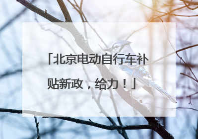 北京电动自行车补贴新政，给力！